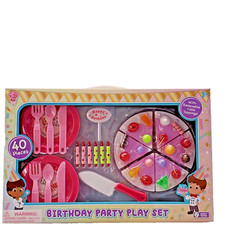 Gourmet Play Birthday Party 40 Piece Pretend Play Set Removable Cake Toppings 3
