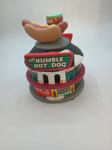 Coca Cola Town Square Collectn "The Humble HotDog" Vtg Christmas NO BOX UNTESTED