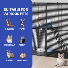 2 Tier Cat Catio Paw Friendly 28" x 14" x 28" Kitten Enclosure Metal Playpen