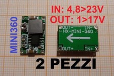 2X MINI360 riduttore di tensione in 4,8-23V out 1-17Vdc regolabile step down