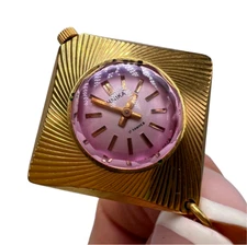 Vintage Women Watch Necklace Glided AU 17 Jew With Box 1970s Ussr Chaika Working