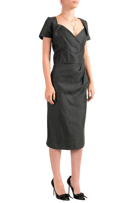 Dsquared2 Women's Gray Wool Silk Short Sleeve Shift Dress US 2XL IT 48 |  eBay