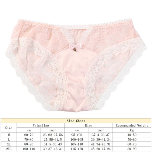 Women Satin Briefs Panties Lace Sheer Knickers Underwear Lingerie See Through - Picture 5 of 19