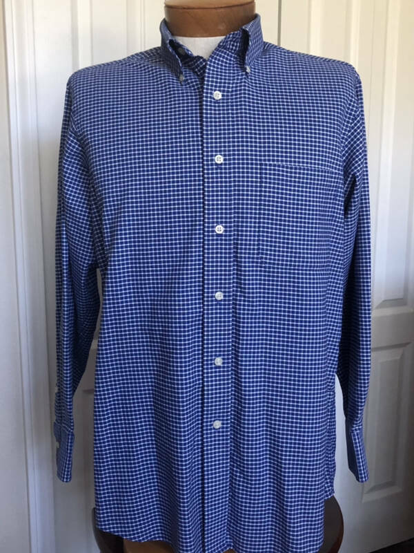 CHAPS  EUC Button-down Long-sleeve Blue Cotton Po… - image 2