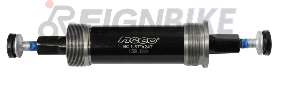 Soporte inferior Fat Bike Shell ancho 100 mm Neco 1,37" x24T longitud de eje 159,5 mm Foto 2 de 2