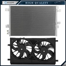 Electric AC Condenser Cooling Fan Kit For 2008 2009 2010 2011-2014 Dodge Avenger