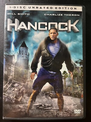 Hancock (DVD, 2008) Widescreen Unrated Edition Single Disc Will Smith Charlize
