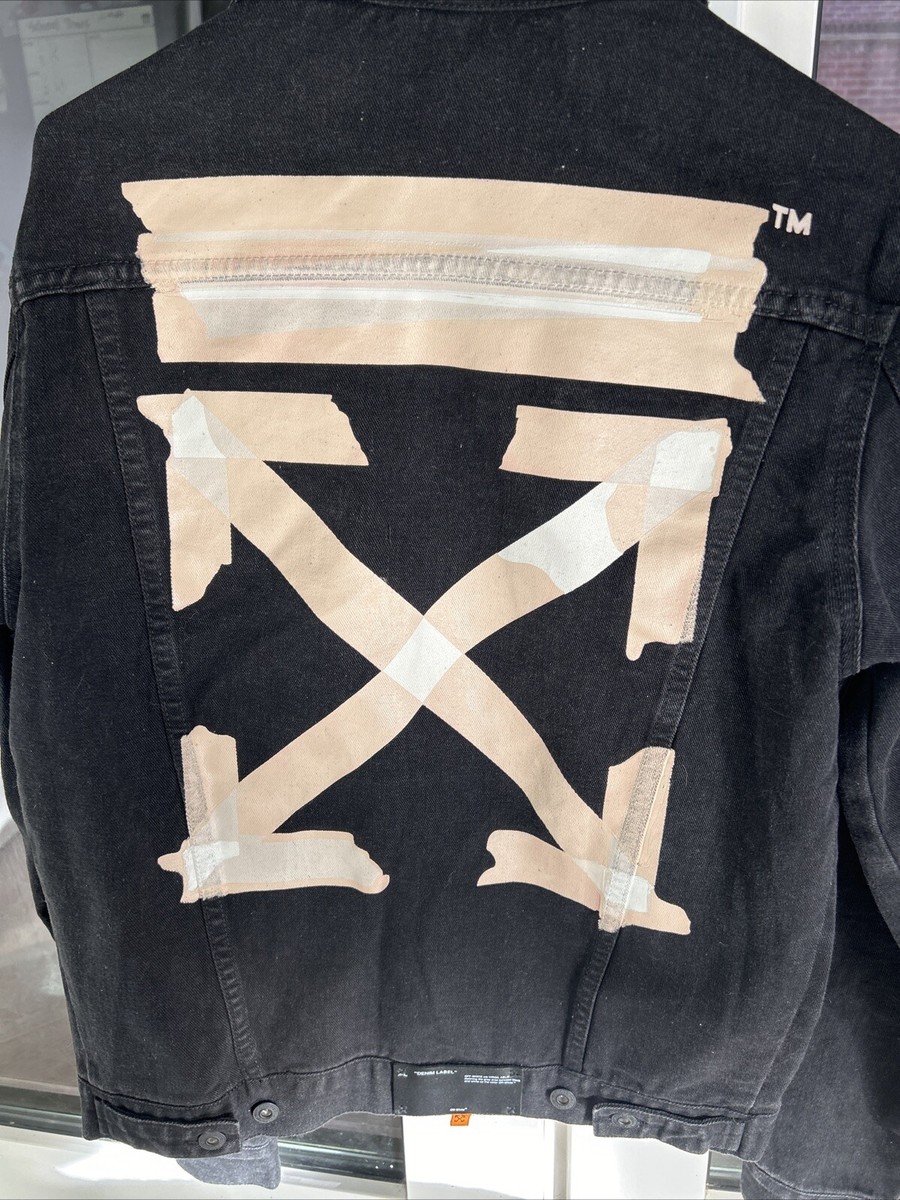 Off White C/o Virgil Abloh Very Rare Black Denim Jacket Denim