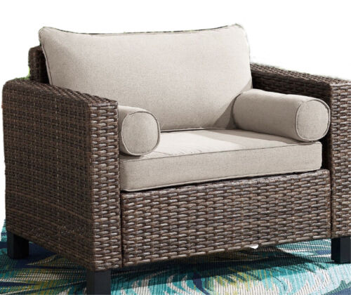 Better Homes and Gardens Brookbury Outdoor Cuddle Chair-in Polyester Beige