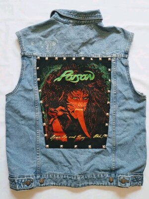 Poison Warrant Black Sabbath Heavy Metal Studded Patched Battle