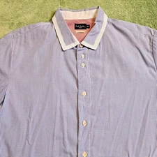 Paul Smith Jeans Men's Shirt Size XL Slim Fit S/S w side gusset Made in Morocco