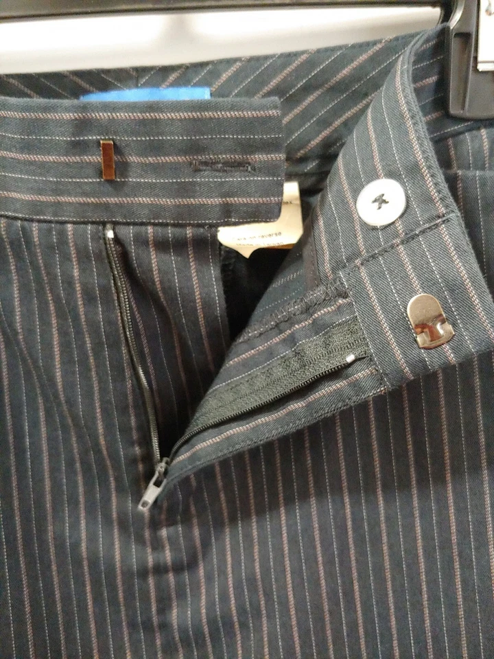 Falda Dockers Para Mujer Talla 10 Gris Rayas 23 Pulgadas Largo Botón Cremallera Mosca Foto 4 de 4