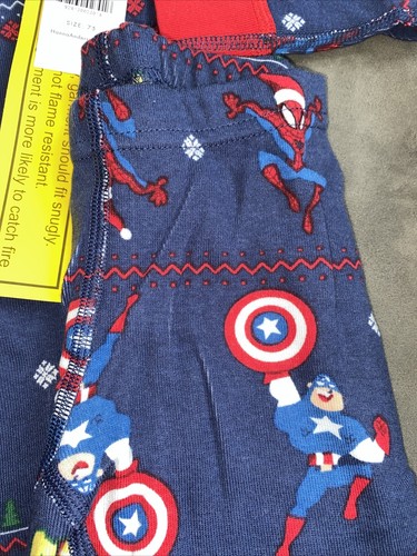 Hanna Andersson Spiderman Marvel Christmas Organic PJs Pajamas Long S 12-18M - Picture 2 of 7