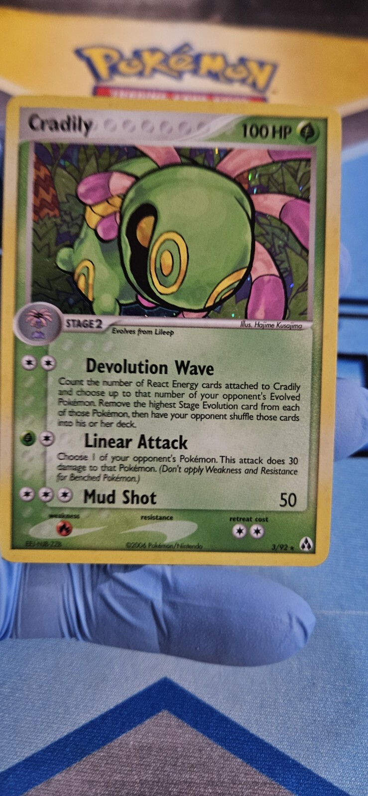 Pokemon Card Holo RARE Cradily 3/92 Ex Legend Maker Near Mint