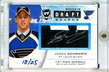 2012-13 The Cup Auto Draft Boards Jaden Schwartz RC AUTO /25 SEATTLE KRAKEN 