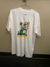 Vintage 90s AmeriTees Visa Volleyball Dog Pop Art T-Shirt Size X-Large