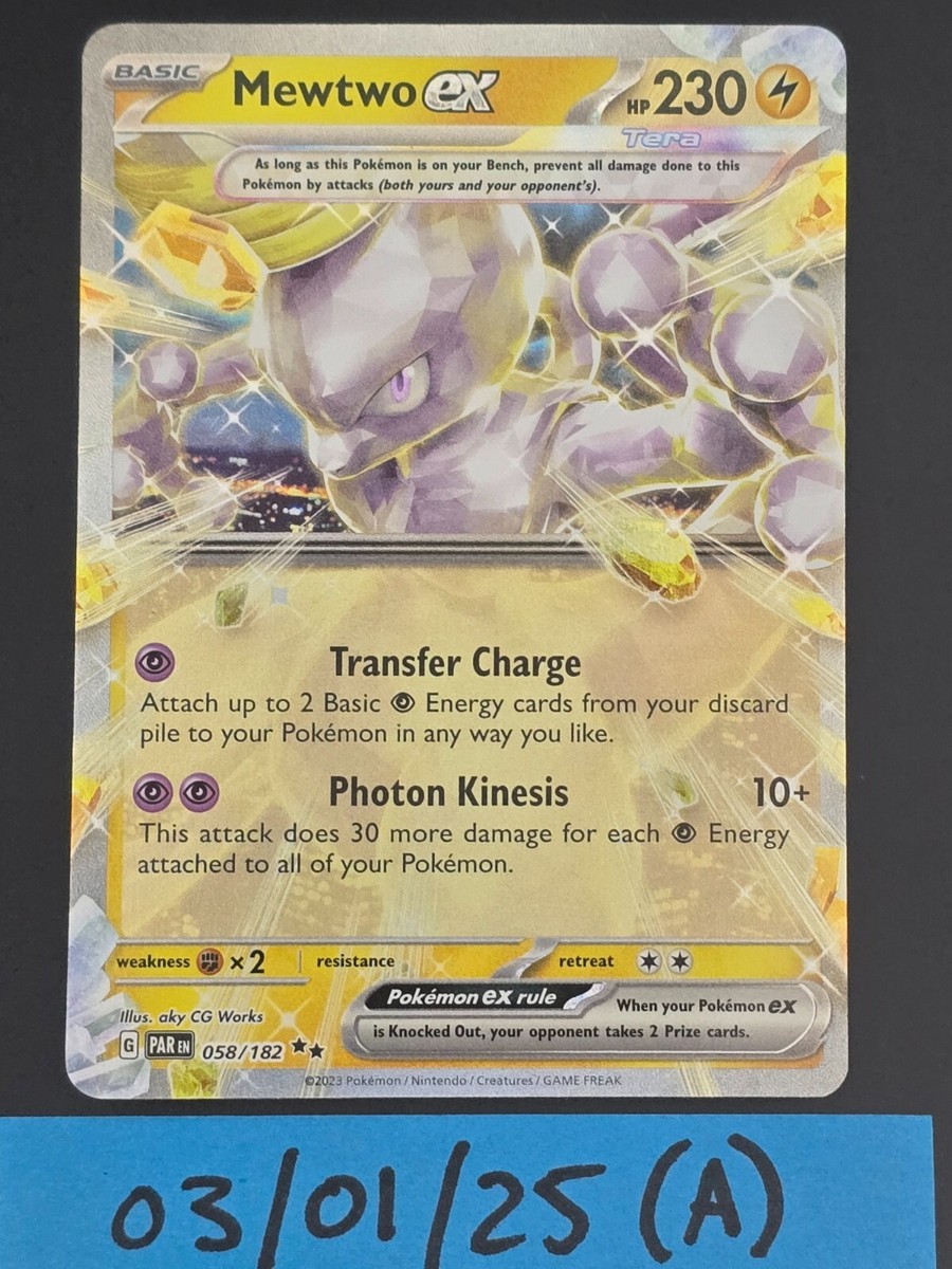 Mewtwo Ex 58/182 Téracristal - Ultraboost X Écarlate Et Violet 4 Faille Paradoxe - Coffret 10 Cartes Pokémon Françaises