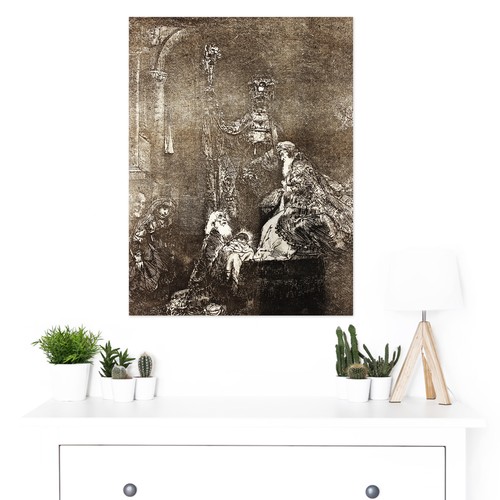 Rembrandt The Presentation In The Temple In The Dark Manner Large Canvas Print - Bild 2 von 5
