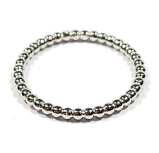 Sterling Silver Petite Ball Bead Pattern Band Ring Size 7