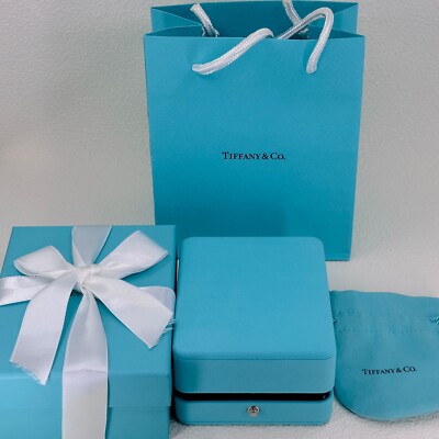 Authentic Tiffany&Co Blue Leather Box Sets for Necklace & Bracelet