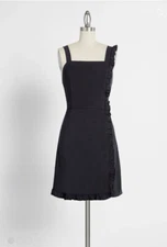 NWT ModCloth Women's Get Ready to Ruffle Mini Dress - Navy - Size 8