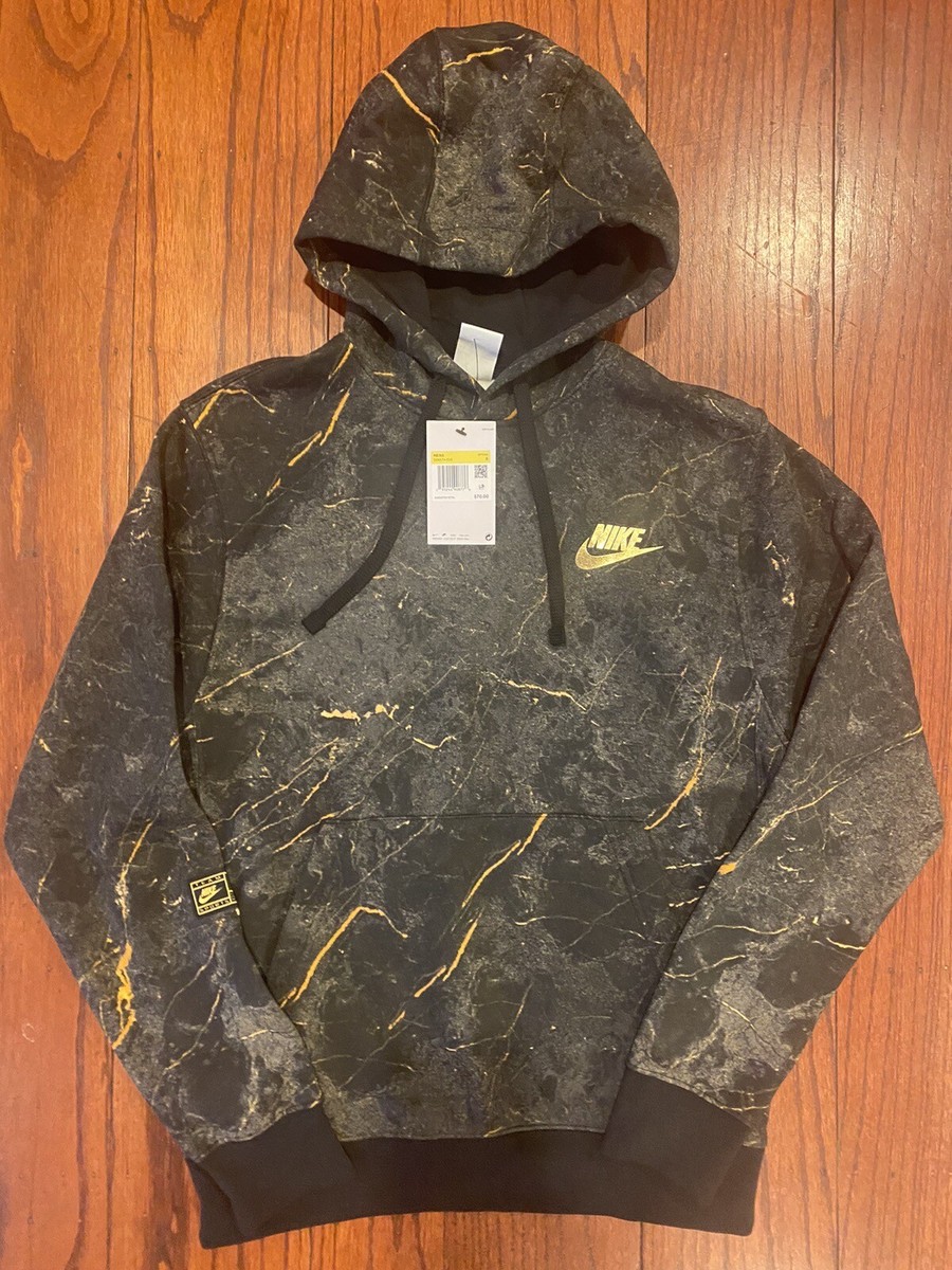 Men's Nike NSW Club Gold Pullover Hoodie Sweater DO6174-010 Size S