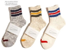 ANONYMOUS ISM 3-Line Slub Quarter Socks unisex 5color Japan *US Seller