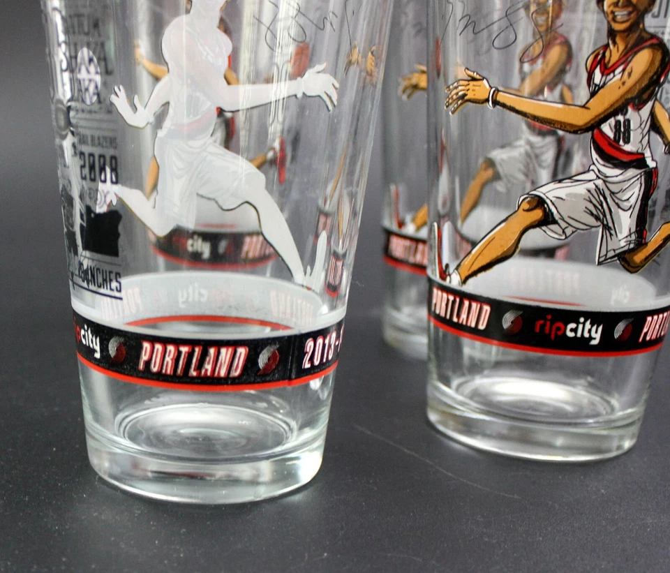 Juego de 4 vasos de cerveza de coleccionista Nicolas Batum #88 Rip City Portland Trail Blazers Foto 3 de 4