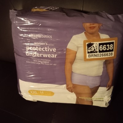 Amazon Basics Women's Protective XXL Underwear 64''- 80'' Waist 14 Ct Comp Depends