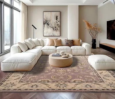 LoomBloom Multi Sizes Aubergine Hand Tufted Traditional Abstract Wool Area Rug