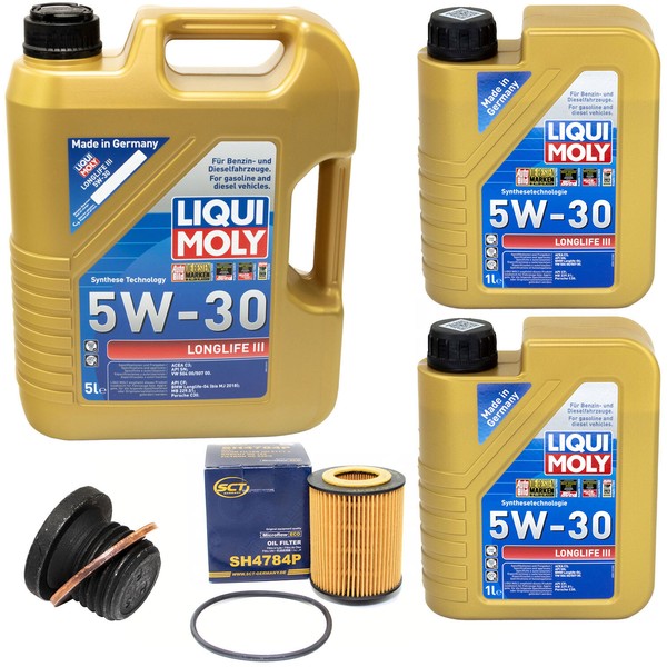 MotoröL Set 5W-30 Liqui Moly 7 Liter + ÖLfilter + Schraube FüR Audi A6 Avant 3.2-image