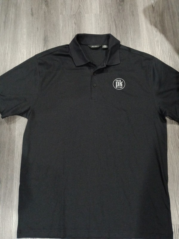 Eddie Bauer Men's Black Polo Shirt Pk Logo Size L