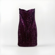 FOREVER 21-SEQUIN PURPLE STRAPLESS MINI DRESS-SIZE MED WORN ONCE!
