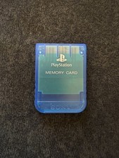 Official SONY PlayStation 1 OEM Memory Card for PS1 Console Clear Blue SCPH-1020