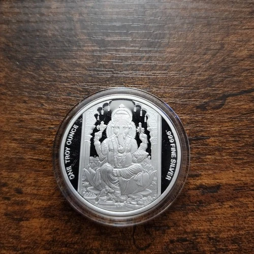 Ganesha India Hinduism Buddhist .999 1 Ounce Silver Round