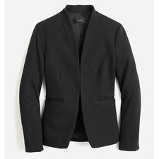 J.crew Black Stretch Twill Blazer Jacket 2 Work Career Capsule Minimalist