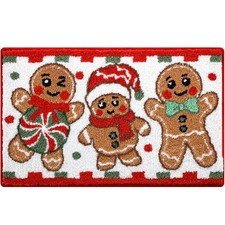 Christmas Gingerbread Bath Mat 20x32 Inch, Winter Soft and Absorbent Tufted X...