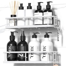 New YASONIC Shower Caddy Adhesive Organizer Shelves Holder -White, 2 Pack