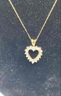 14k Gold Melee Diamond Open Heart Pendant Necklace 1.7g — photo 2