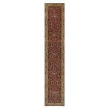 2'8" x 14'1" Red Antiqued Heris ReCreation Hand Knotted Wool Runner Rug R91387