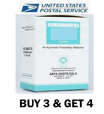 Krimighnavatika (100 Tablets) Kottakkal Ayurveda (BUY 3 & GET 4)