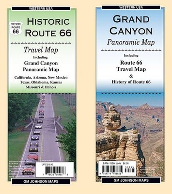 Route 66 Travel Map & Grand Canyon Panoramic Map