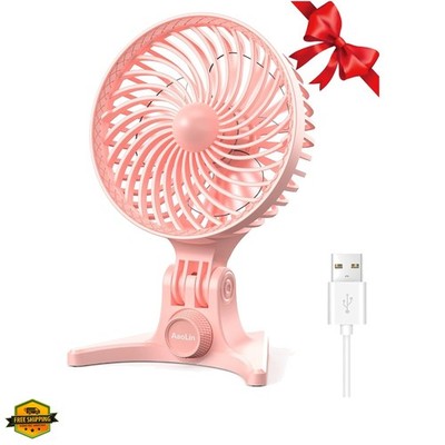 USB Desk Fan, Small Fans with CVT Variable Speeds, Strong Cooling Airflow, Qu...