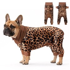 HeavenEye Dog Pajamas for Small Medium Dog, Medium 8.5-13 lbs , Brown Leopard