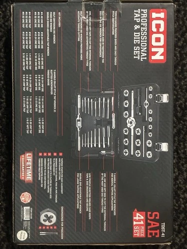 ICON TDST-41 Piece SAE Professional Tap & Die Set 59158 (NEW) FAST SHIPPING image 3