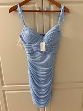 Windsor Women's Baby Blue Bodycon Ruched Dress Size Medium NWT