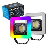 Motorrad Led-Scheinwerfer Quadrat RGB Dual Beam Weiß Gelb FüR Gabelstapler