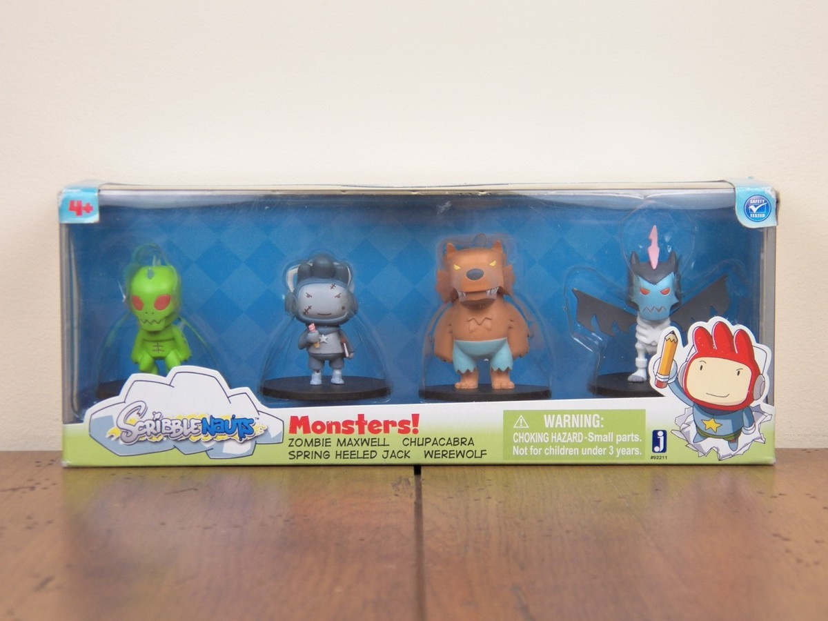 Scribblenauts Monsters! 4-Pack Action Figures Toys Maxwell Zombie