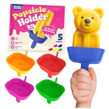 5 pcs Drip Free Popsicle Holders for Kids, Reusable Silicone Ice Cream Holder