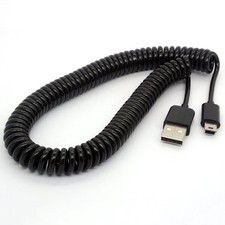 3 Meter Spiral Coiled Mini USB 2.0A To MiniB 5Pin Data Sync Cable